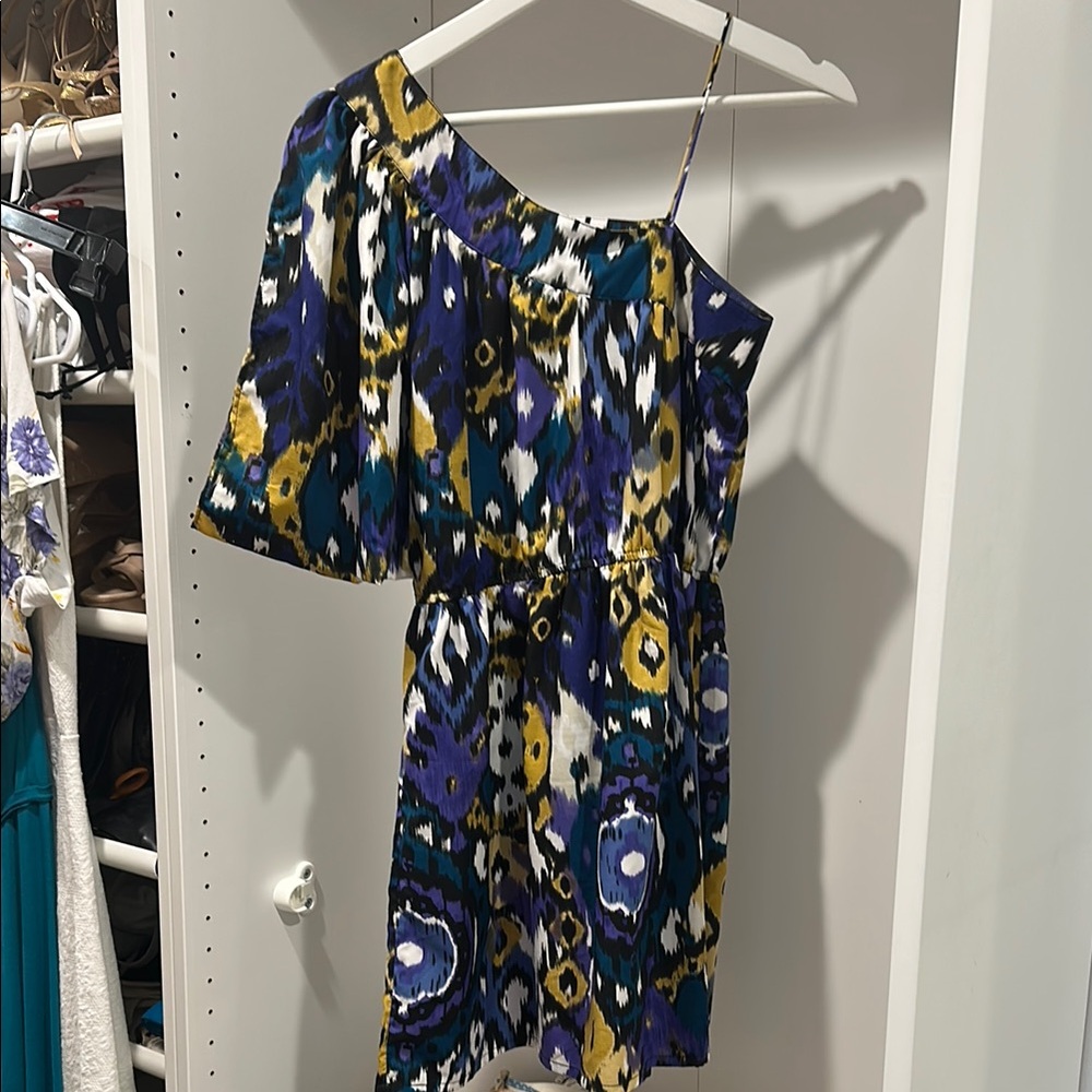 Angie Multicolor Ikat Pattern Dress